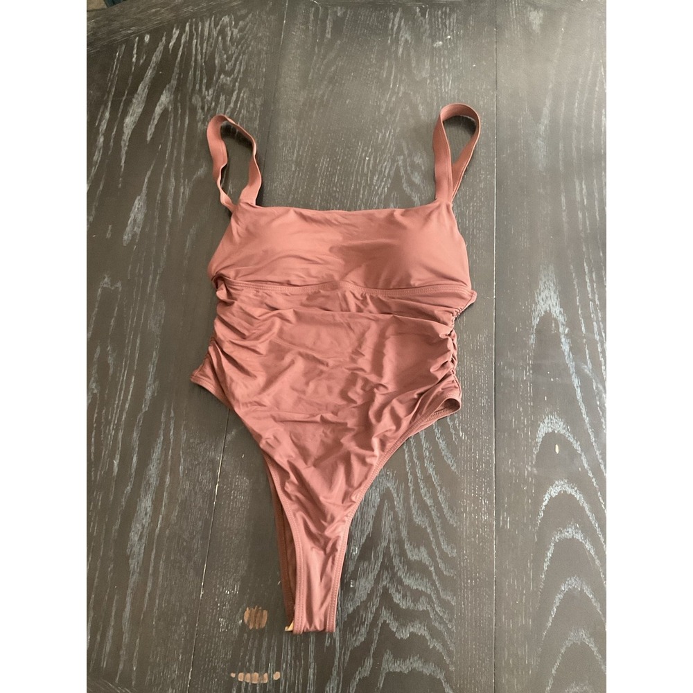 Brown one piece thong suit - Picture 1 of 3